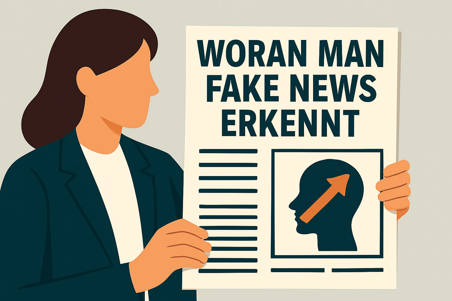 Erfundene Geschichte im Journalismus (KI-generiertes Bild)
